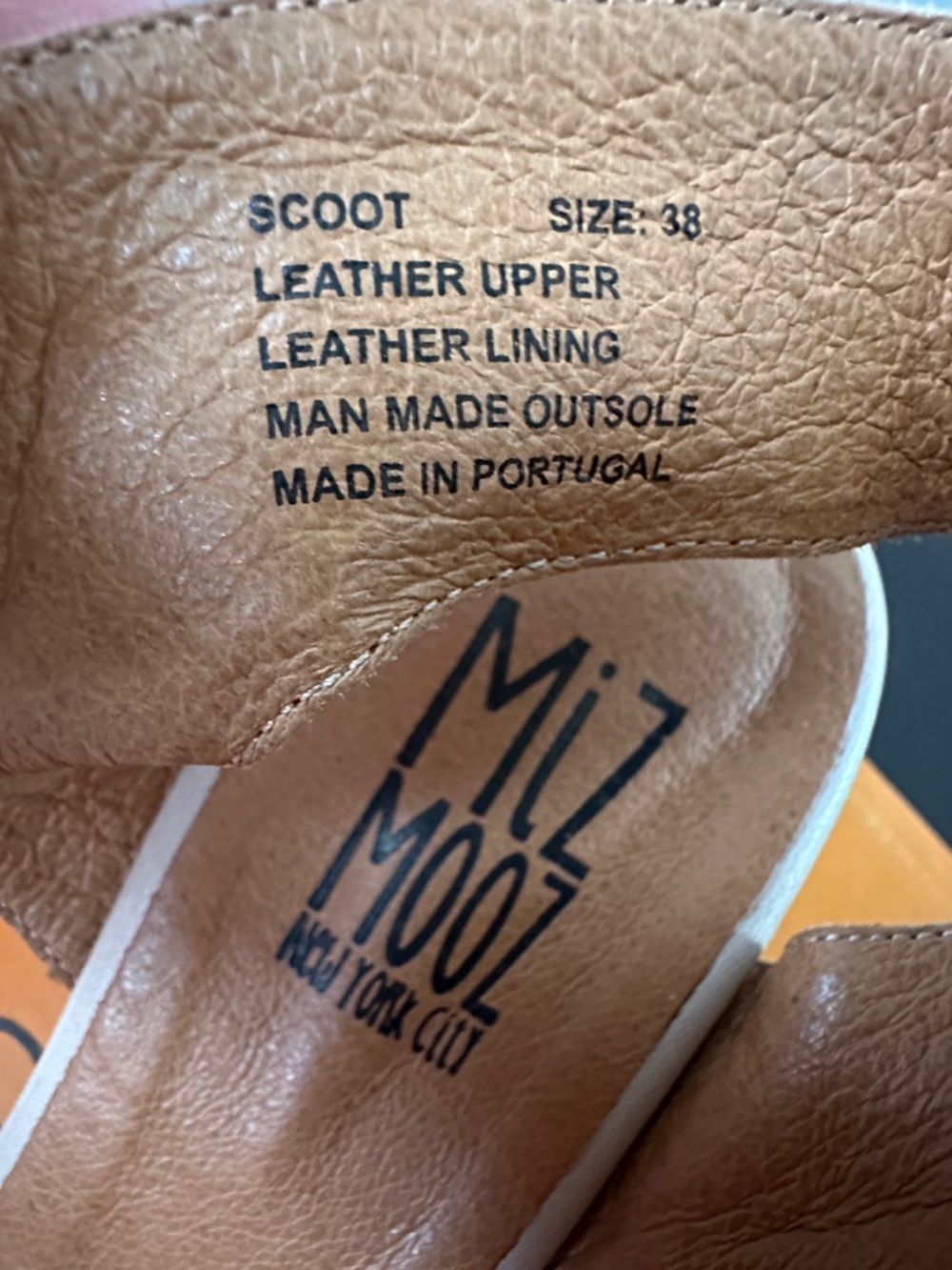 Sz 38(7.5)⭐️NWT Miz Mooz Cream Scoot Leather Dress Sandals. Never Worn! - Picture 9 of 9